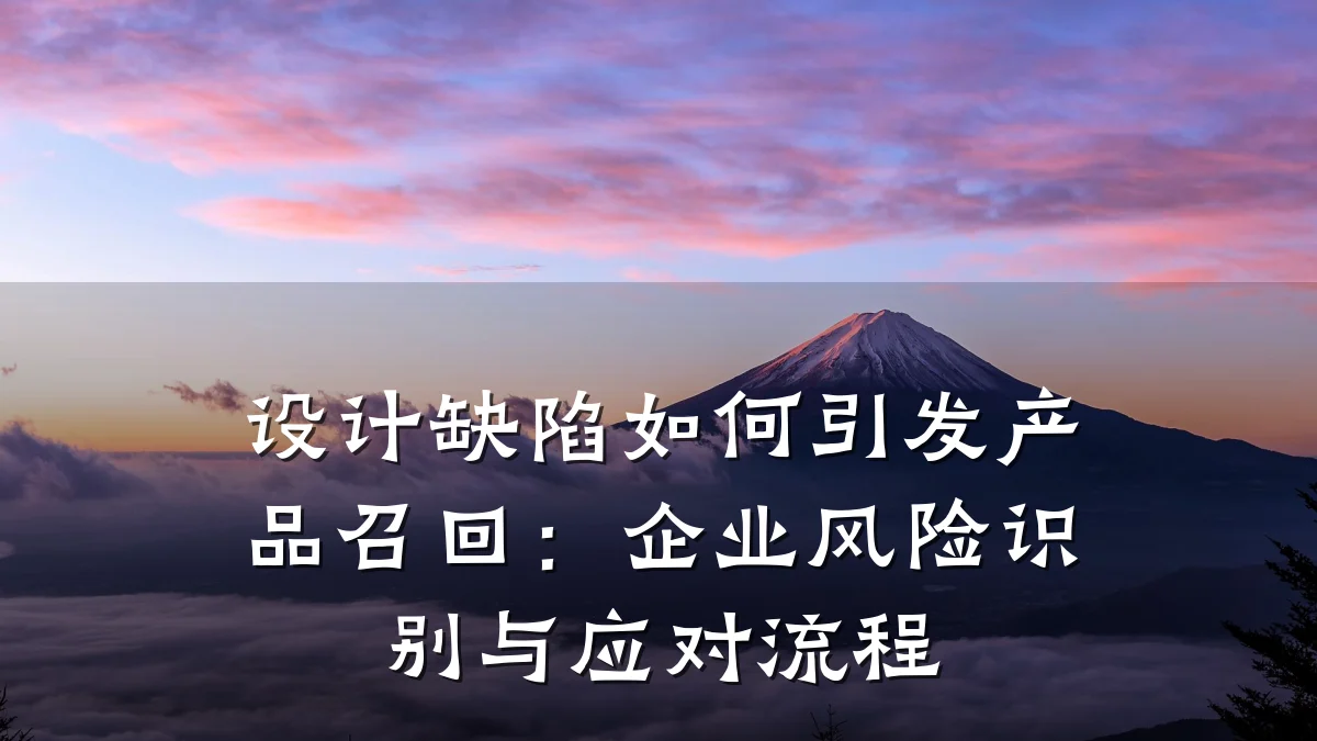 设计缺陷如何引发产品召回:企业风险识别与应对流程