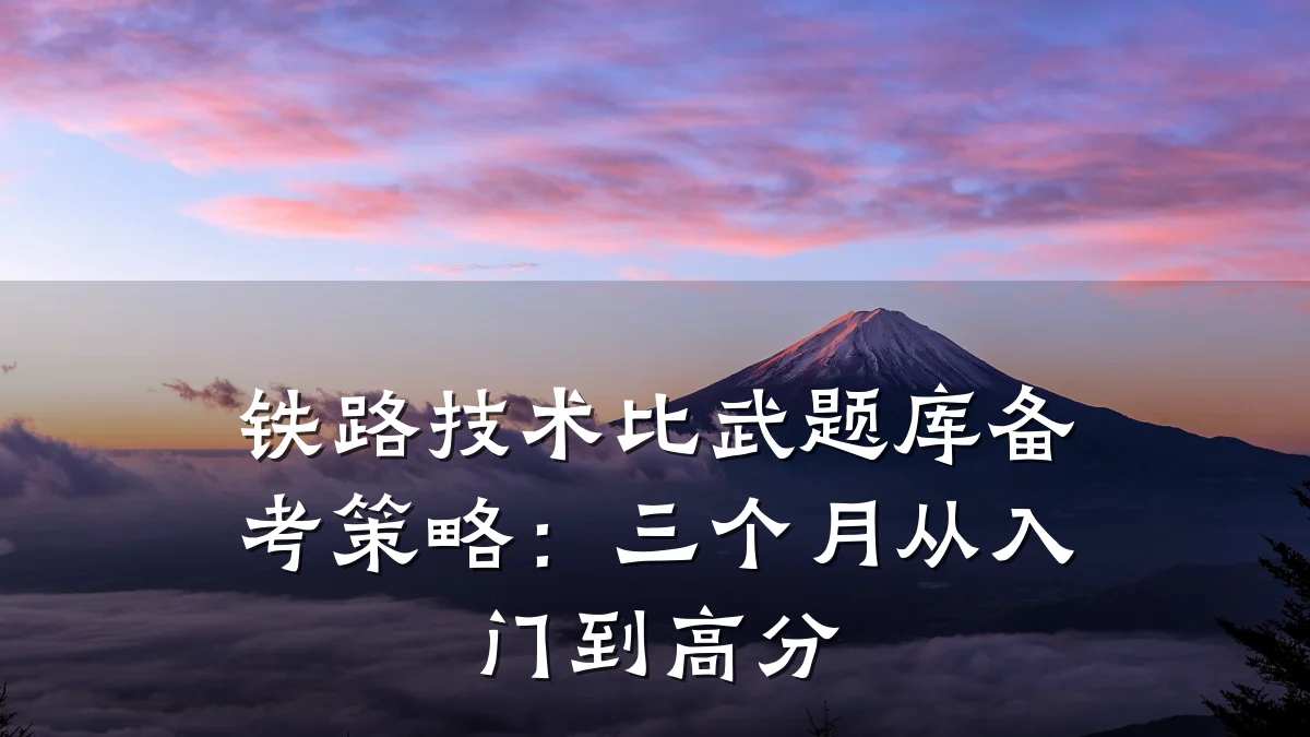 铁路技术比武题库备考策略：三个月从入门到高分