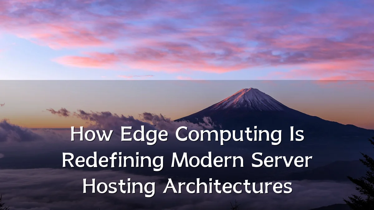 How Edge Computing Is Redefining Modern Server Hosting Architectures