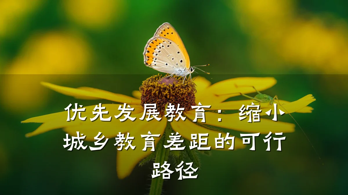 优先发展教育：缩小城乡教育差距的可行路径